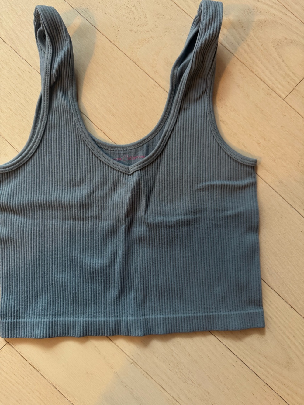 Light Blue Ribbed Tank Top